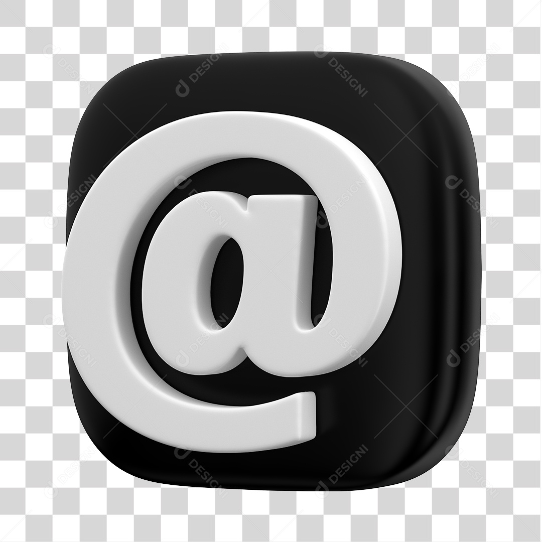 Ícone 3D Para Composição Arroba PNG Transparente