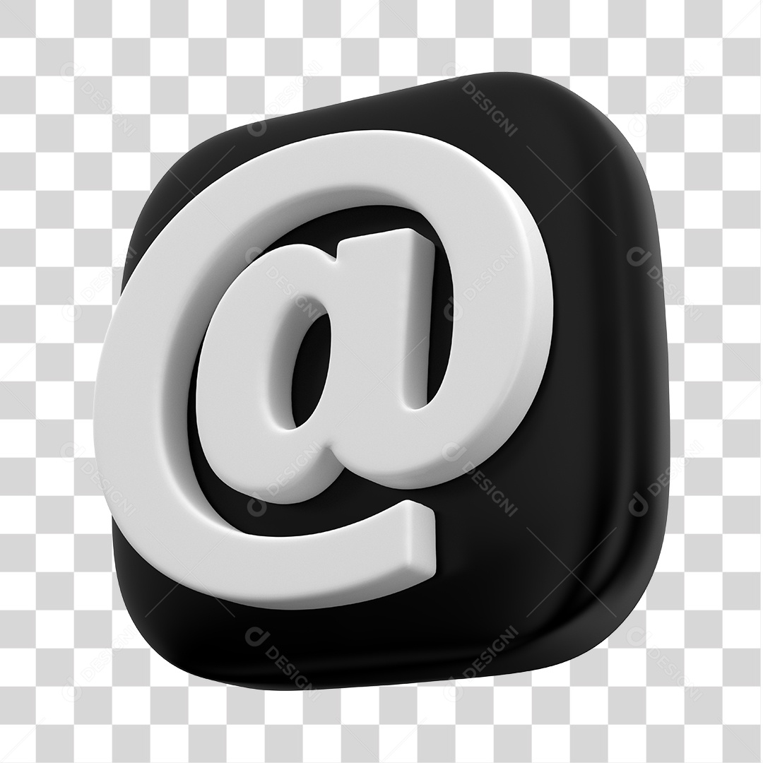 Ícone 3D Para Composição Arroba PNG Transparente