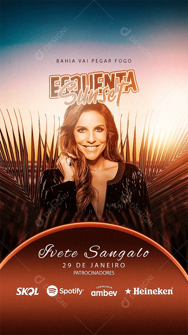 Post Story Flyer Esquenta Sunset Ivete Sangalo Social Media PSD Editável