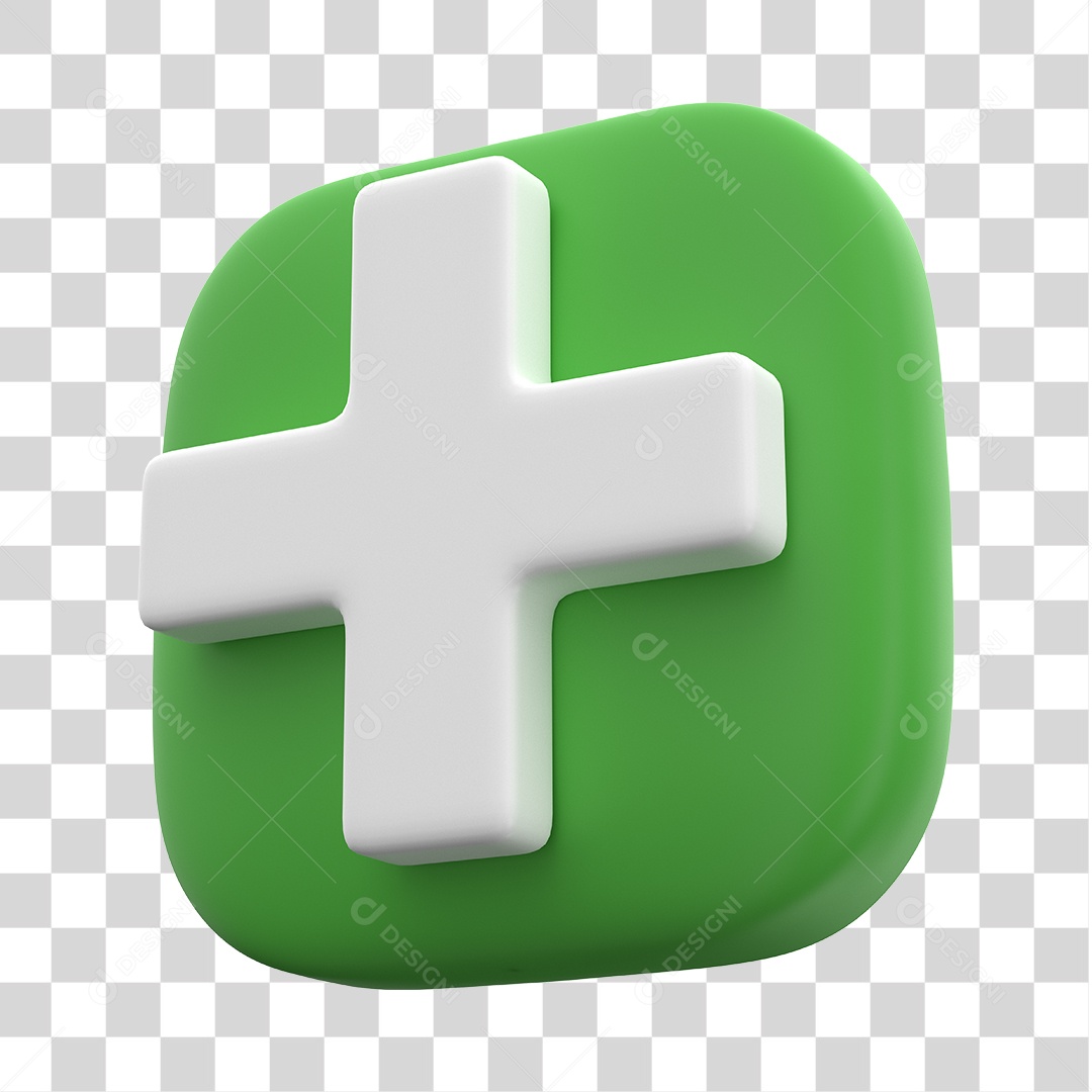 Ícone de Adição 3D Para Composição PNG Transparente