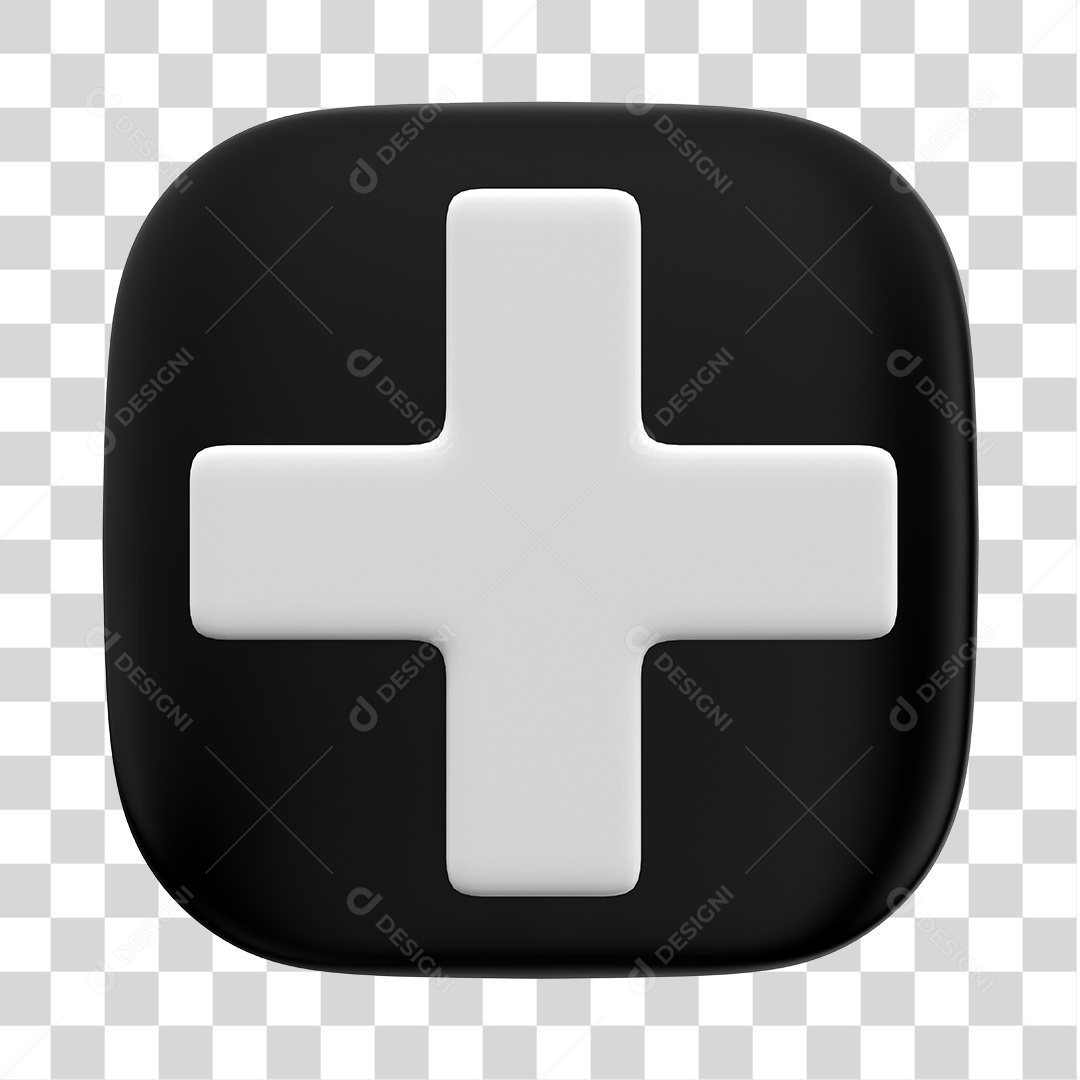 Ícone de Adição 3D Para Composição PNG Transparente