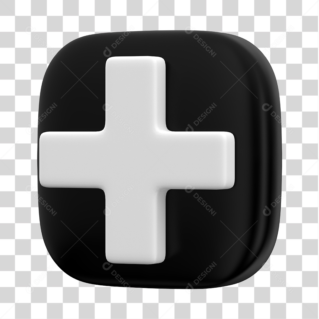 Ícone de Adição 3D Para Composição PNG Transparente