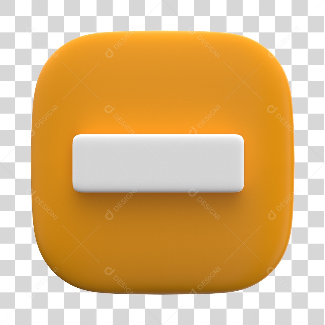 Ícone 3D de Menos Para Composição PNG Transparente