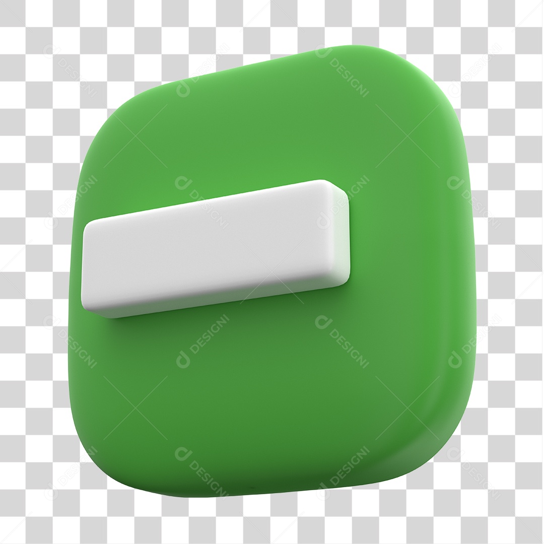 Ícone 3D de Menos Para Composição PNG Transparente