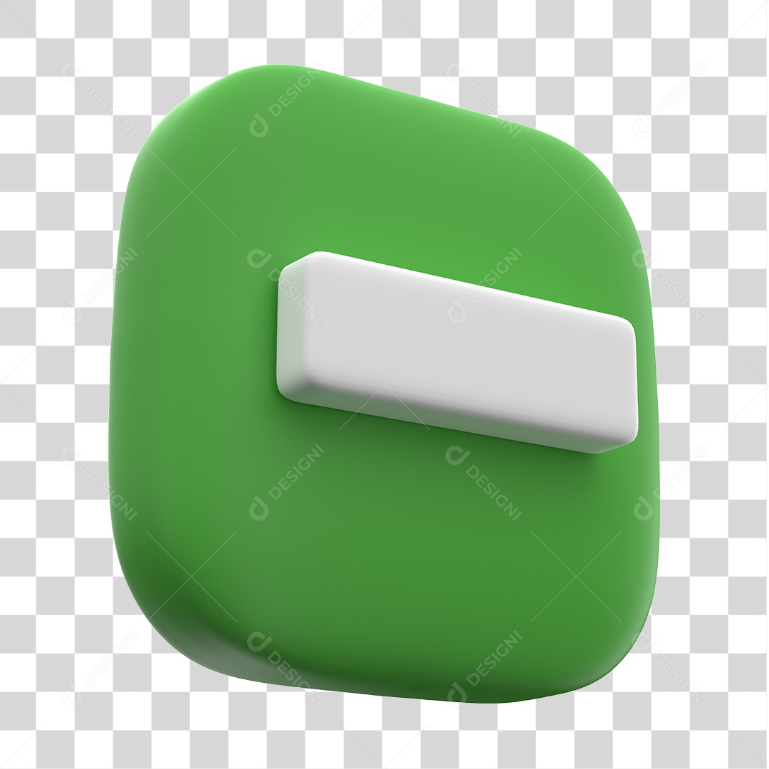 Ícone 3D de Menos Para Composição PNG Transparente