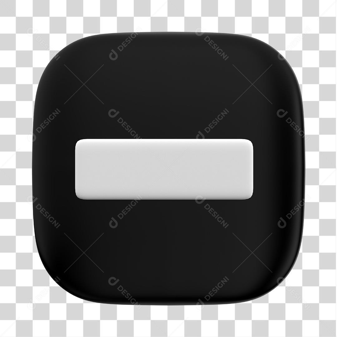 Ícone 3D de Menos Para Composição PNG Transparente