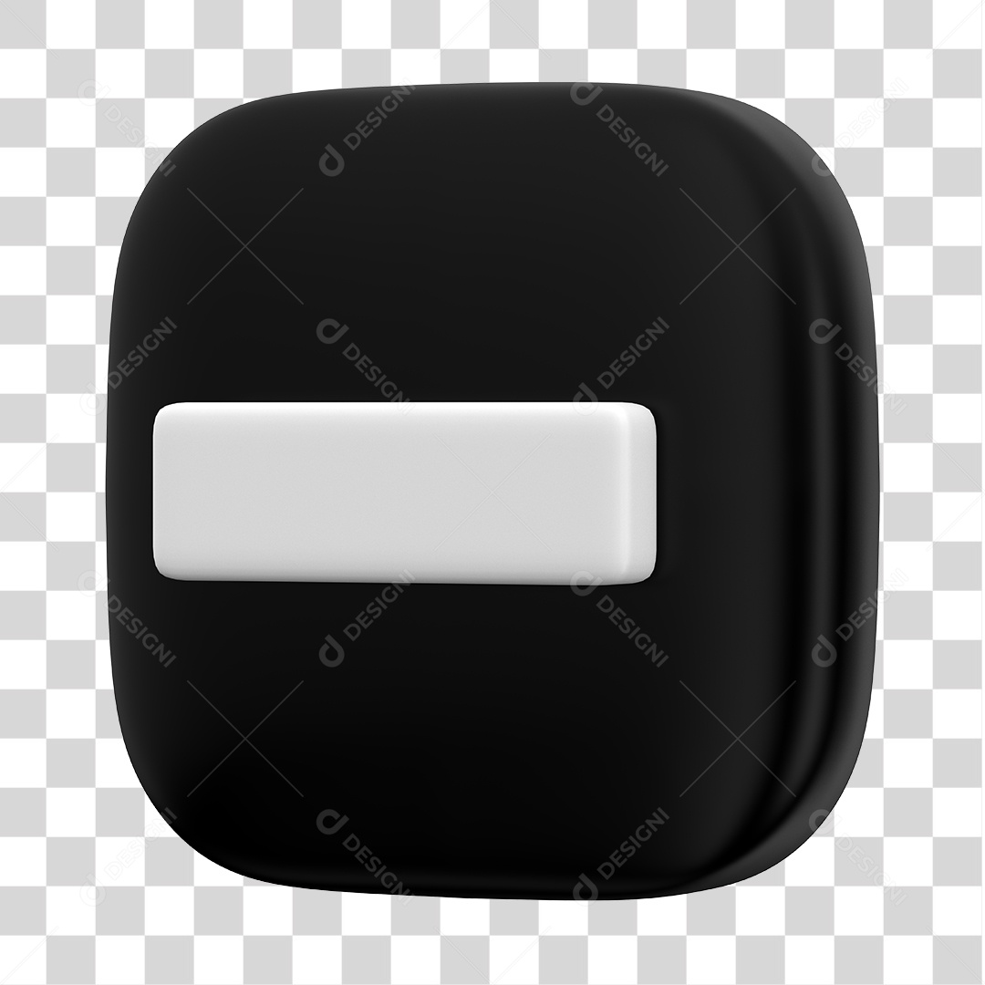 Ícone 3D de Menos Para Composição PNG Transparente