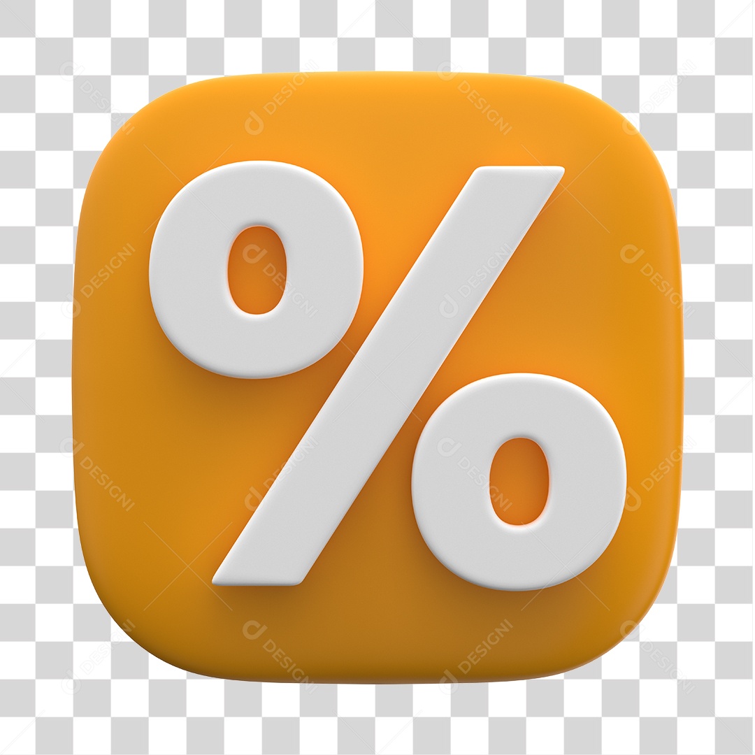 Ícone 3D Para Composição Porcentagem PNG Transparente