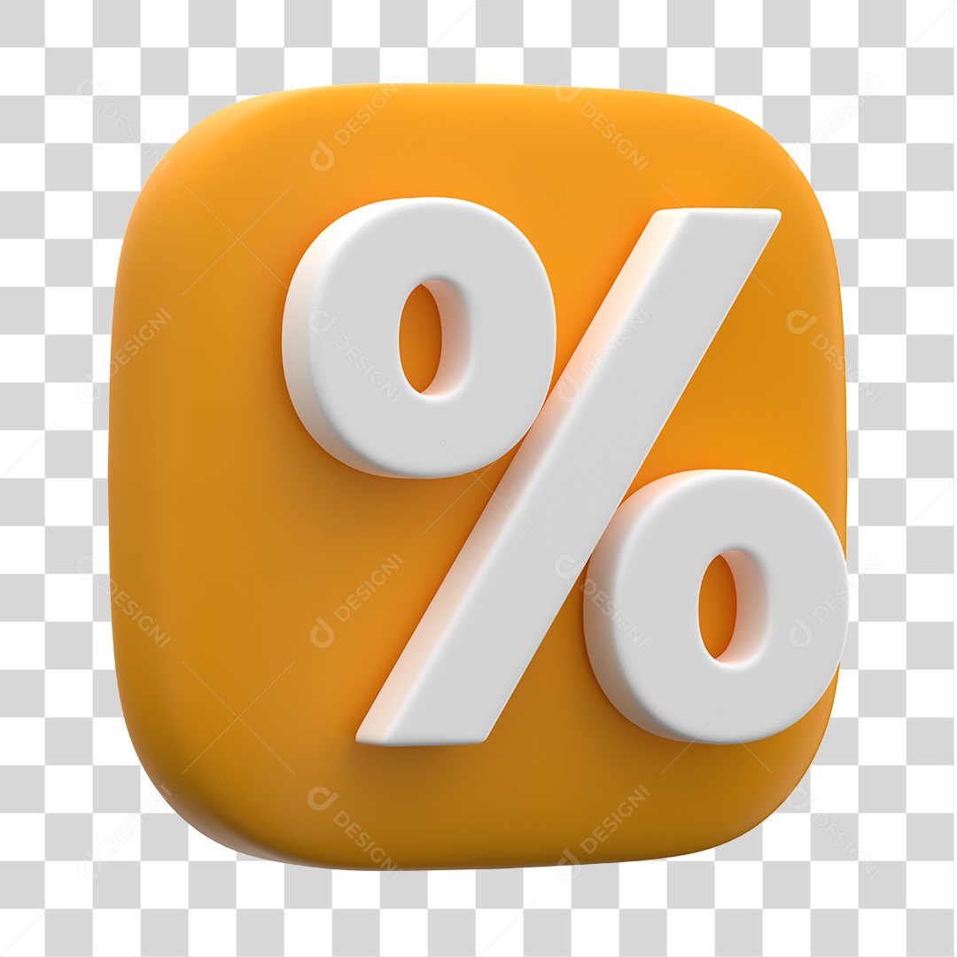 Ícone 3D Para Composição Porcentagem PNG Transparente