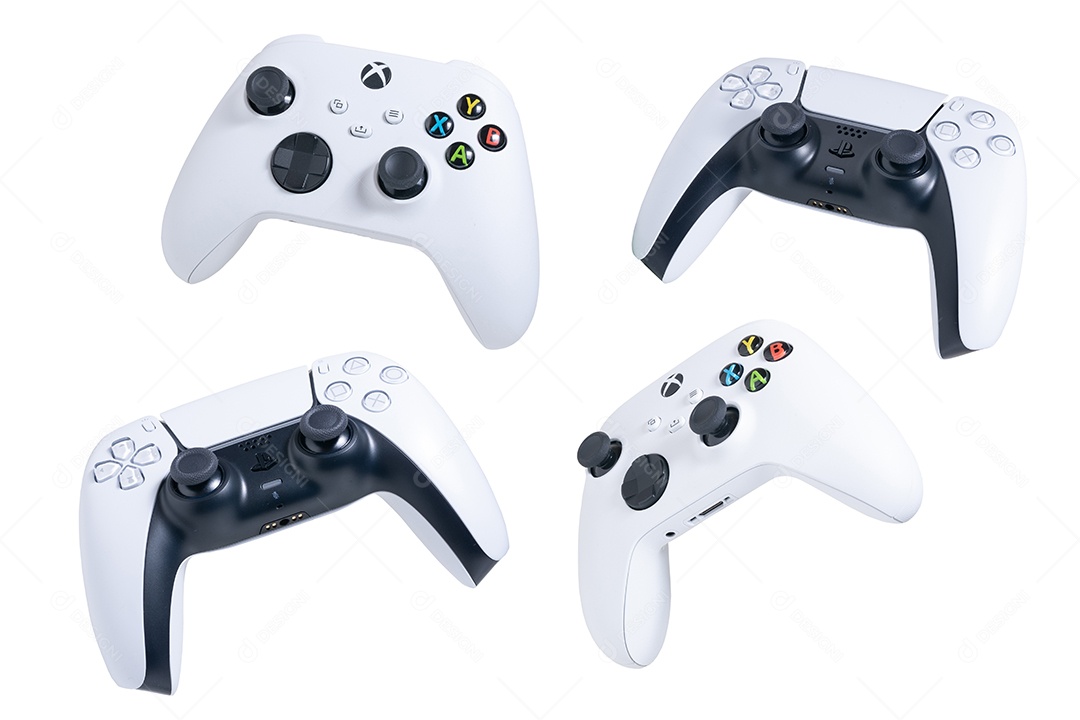 Controladores Xbox e Playstation para recortar ilustração 3D.