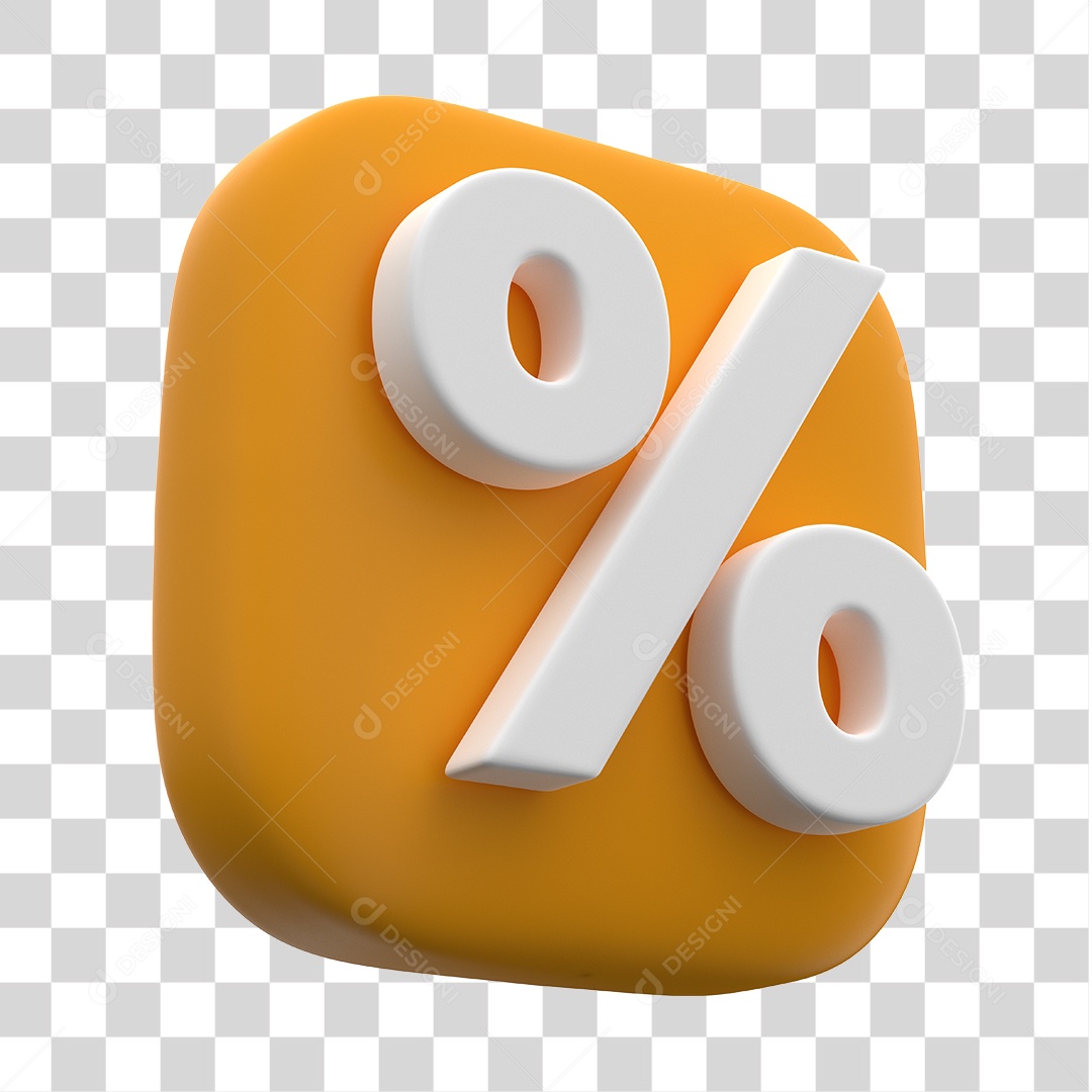 Ícone 3D Para Composição Porcentagem PNG Transparente
