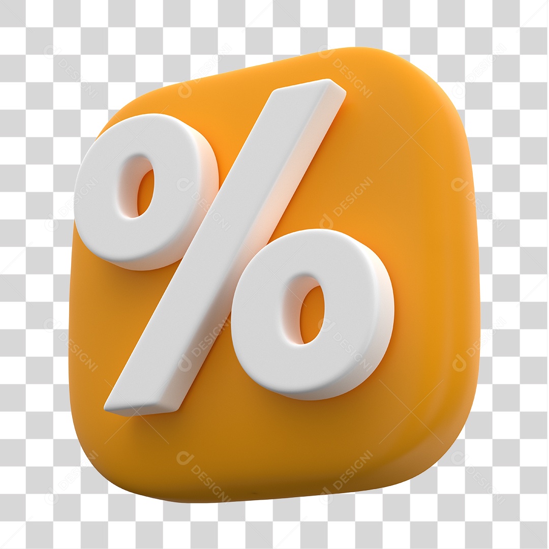 Ícone 3D Para Composição Porcentagem PNG Transparente