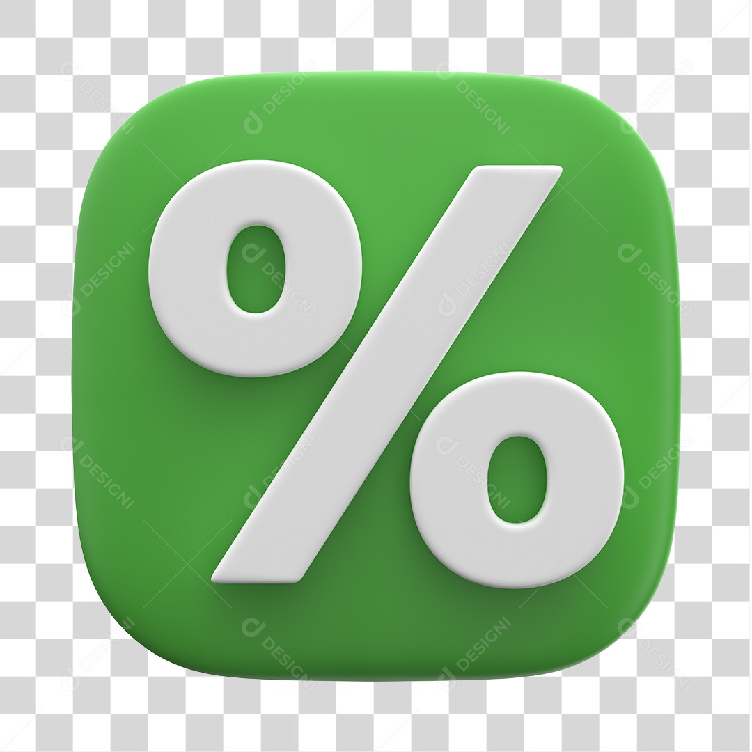 Ícone 3D Para Composição Porcentagem PNG Transparente