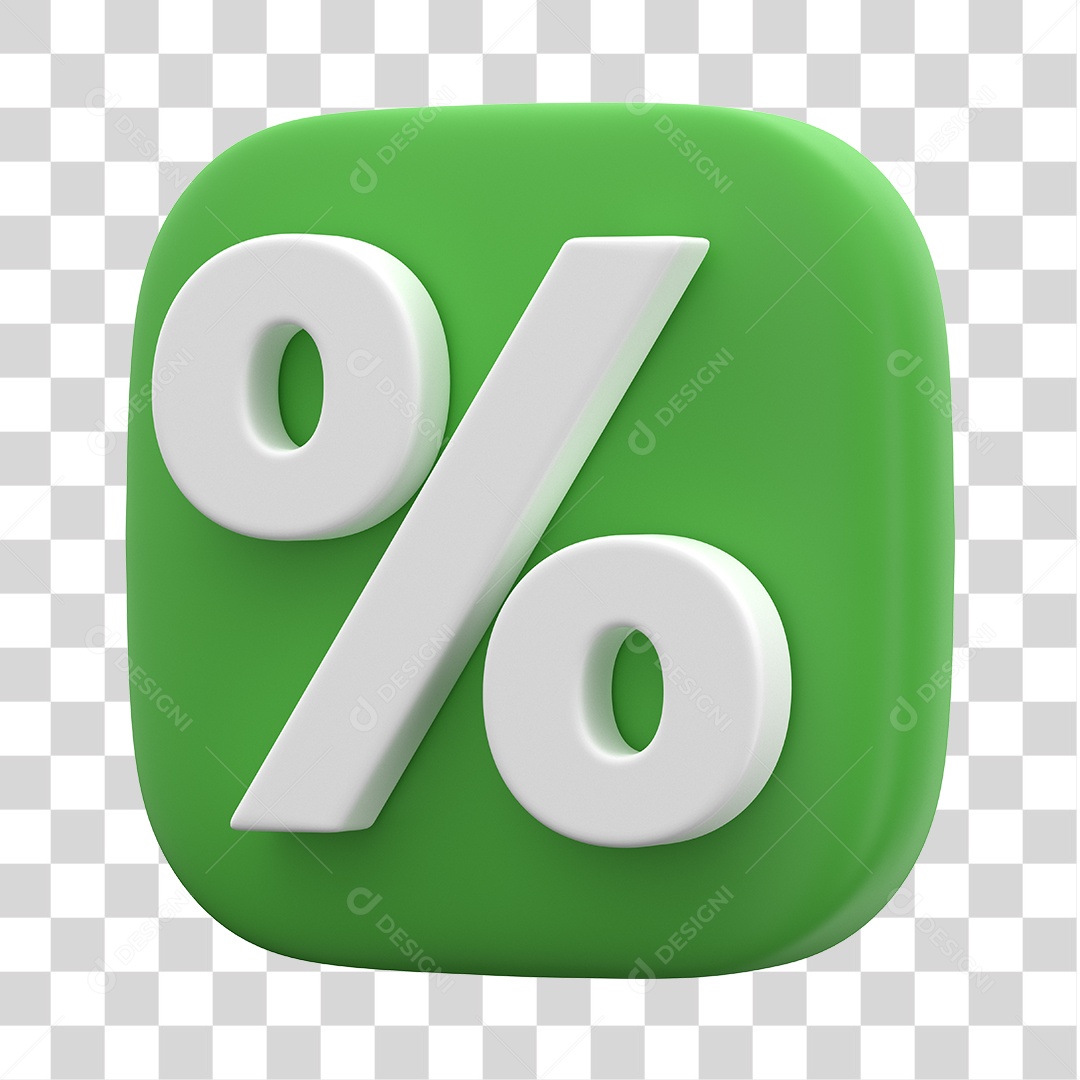 Ícone 3D Para Composição Porcentagem PNG Transparente