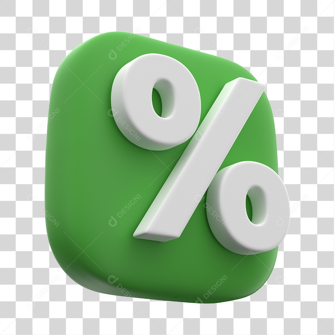 Ícone 3D Para Composição Porcentagem PNG Transparente