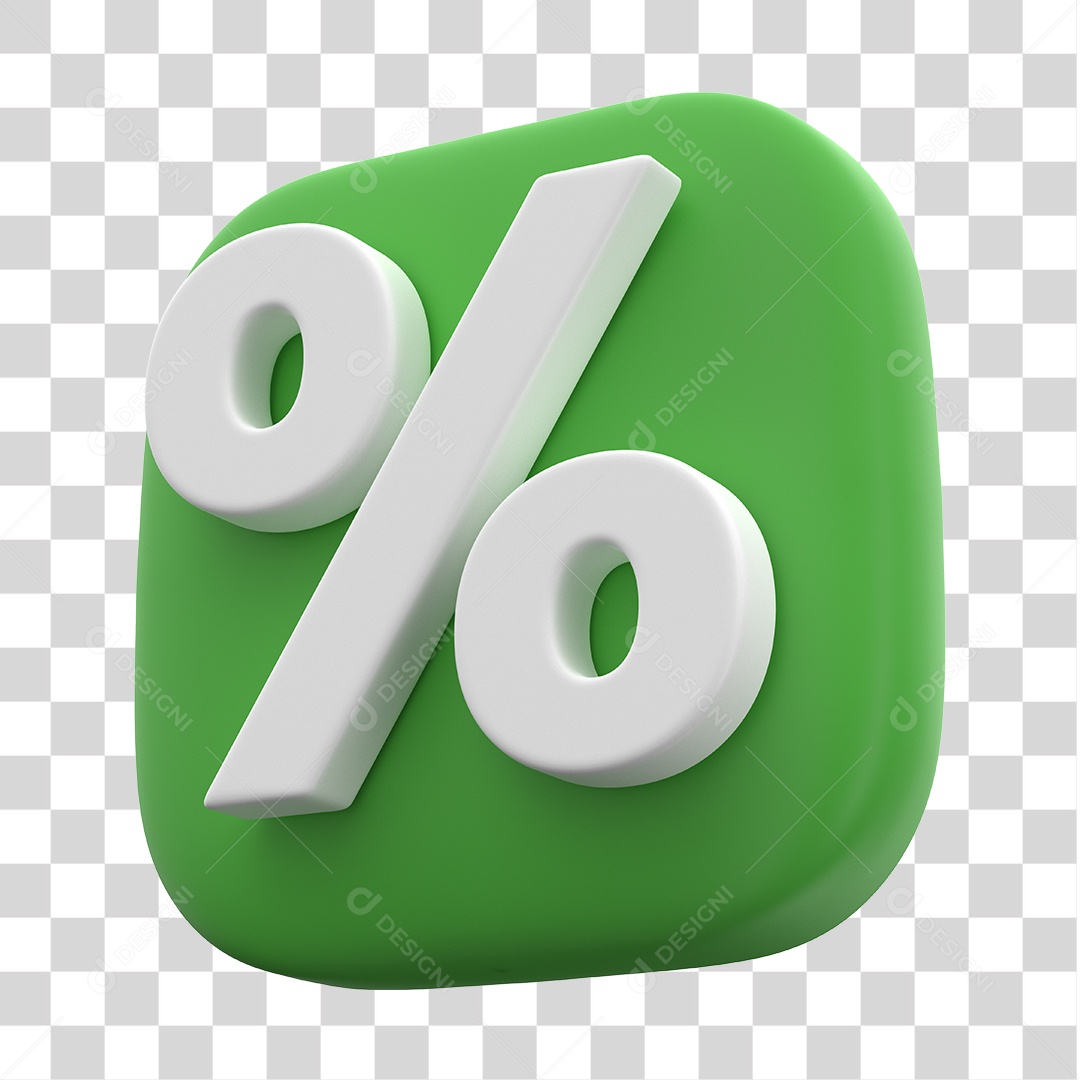 Ícone 3D Para Composição Porcentagem PNG Transparente