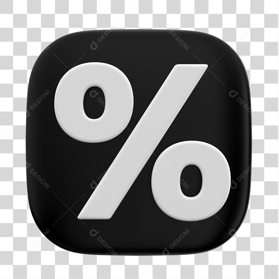 Ícone 3D Para Composição Porcentagem PNG Transparente