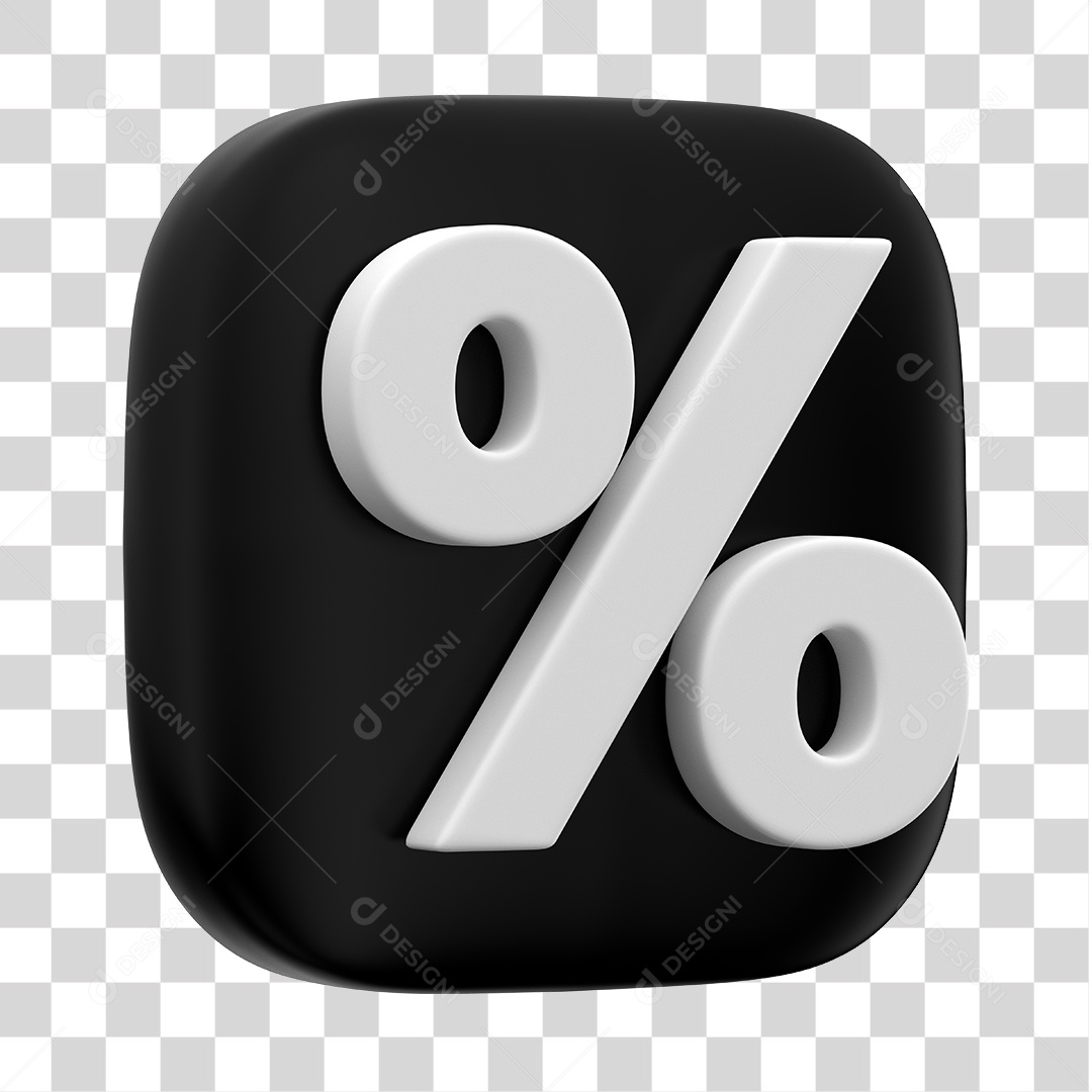 Ícone 3D Para Composição Porcentagem PNG Transparente
