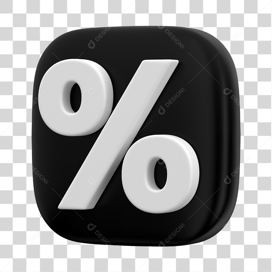 Ícone 3D Para Composição Porcentagem PNG Transparente