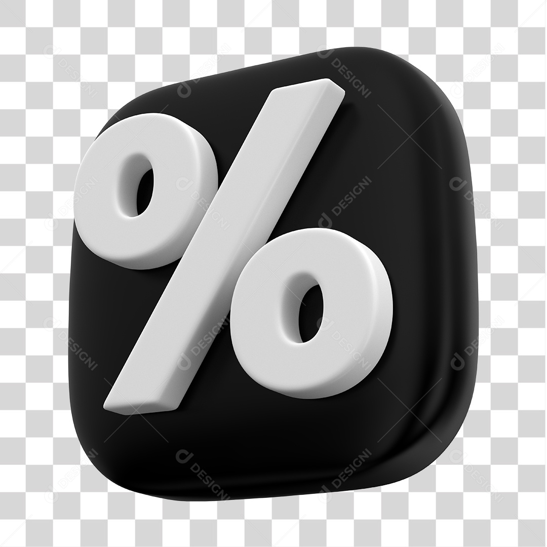 Ícone 3D Para Composição Porcentagem PNG Transparente
