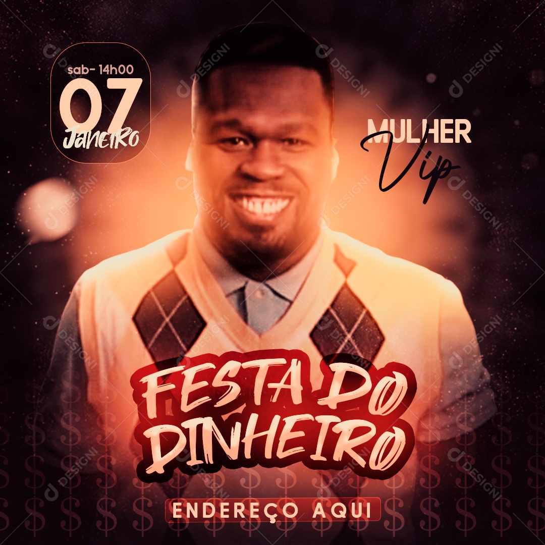 Post Flyer Festa do Dinheiro Social Media PSD Editável