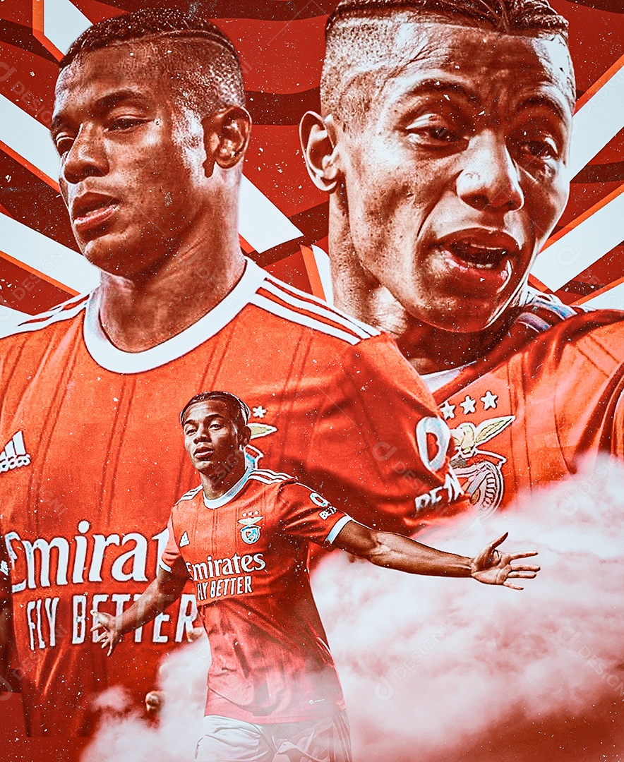 Flyer Jogador de Futebol David Neres Social Media PSD Editável