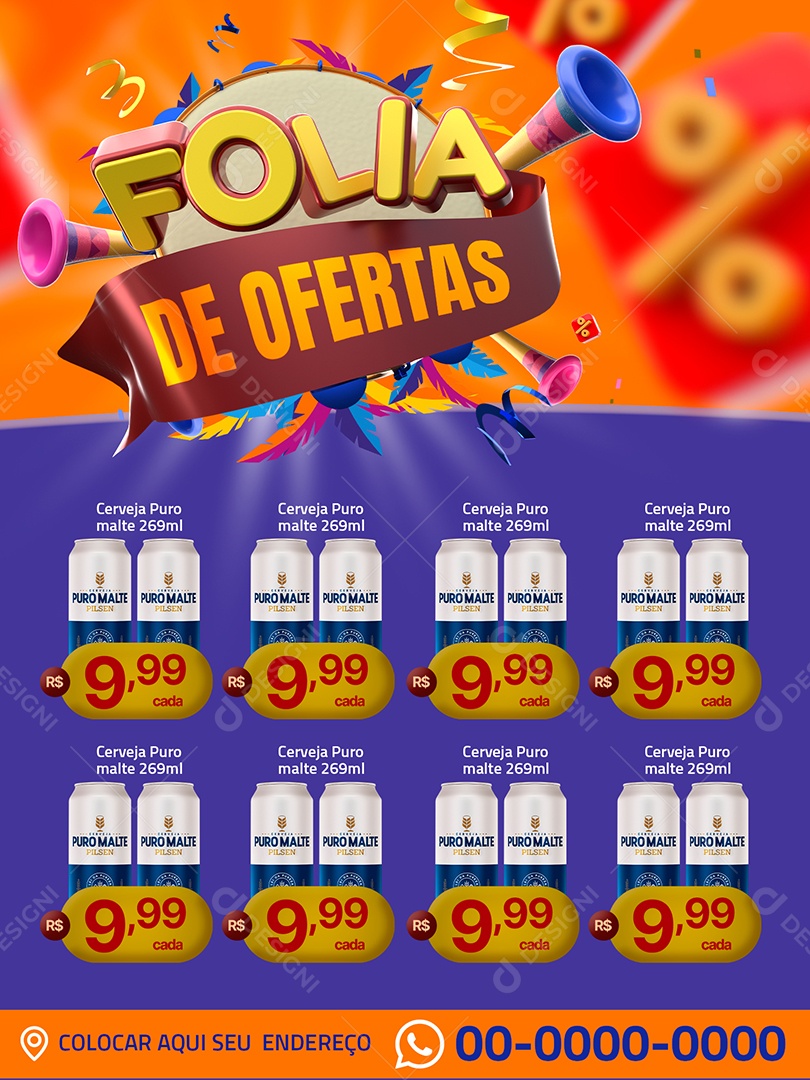 Encarte Folia de Ofertas Venha Conferir Social Media PSD Editável