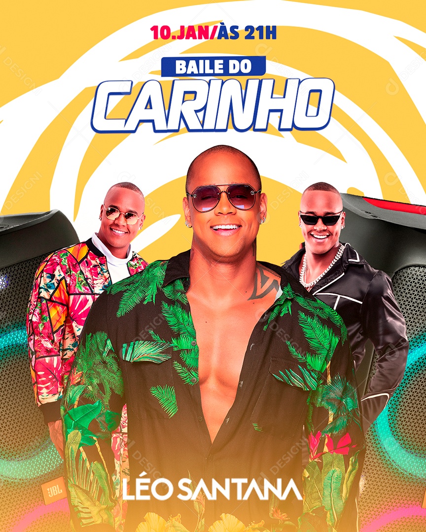 Post Flyer Baile do Carinho Social Media PSD Editável