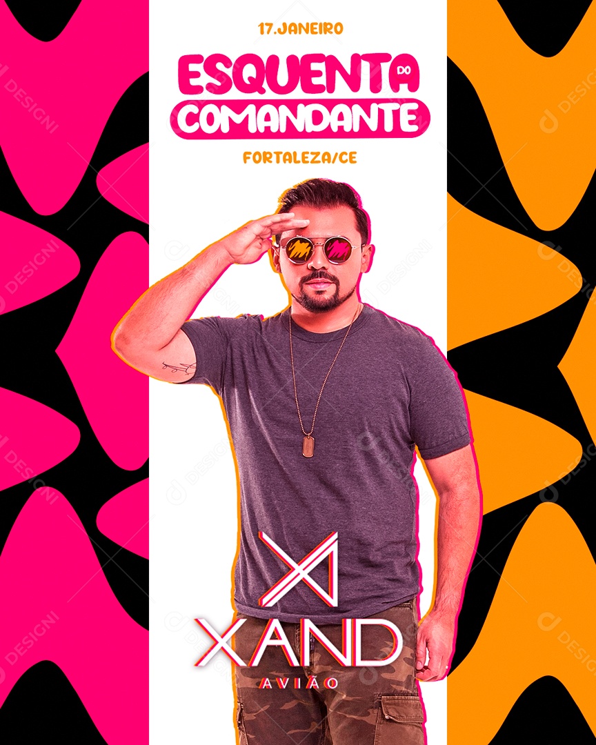 Post Flyer Esquenta Comandante Xand Avião Social Media PSD Editável