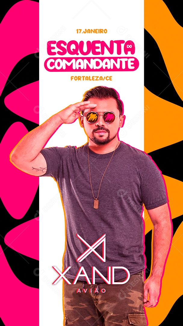 Post Stories Flyer Esquenta Comandante Xand Avião Social Media PSD Editável