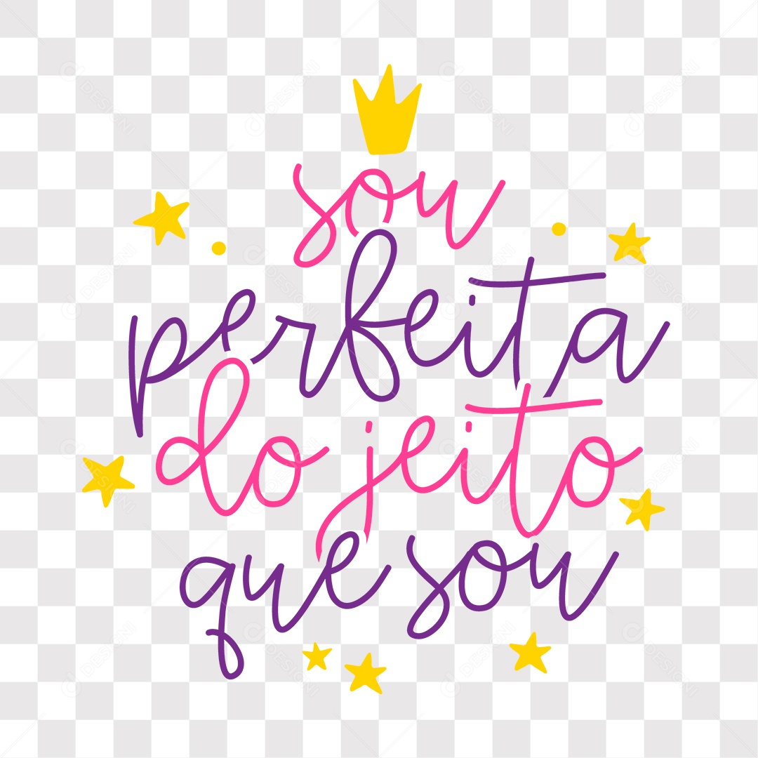 Lettering Mulher Sou Perfeita Do Jeito Que Sou EPS + PNG
