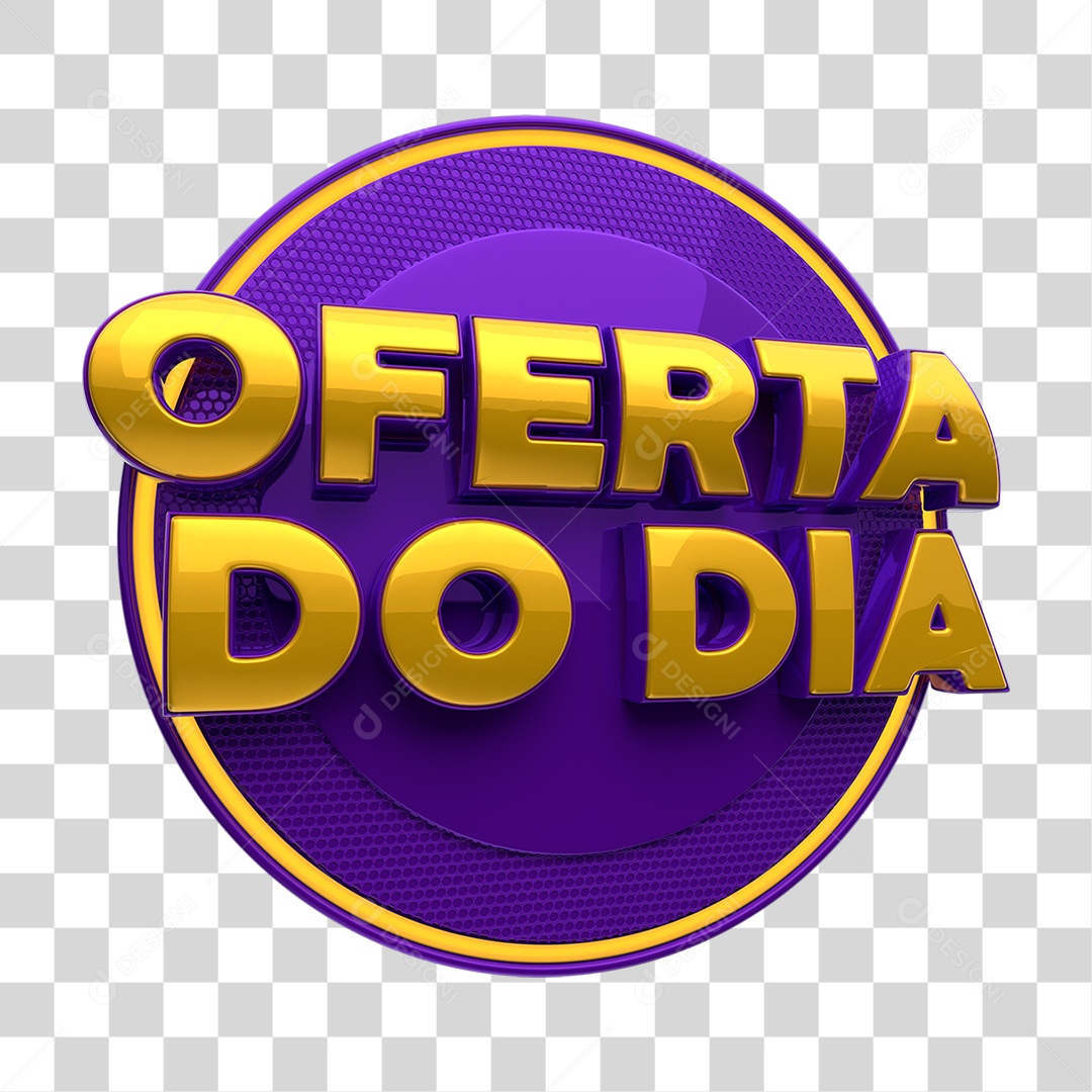 Selo 3D Oferta Do Dia Para Composição PNG Transparente