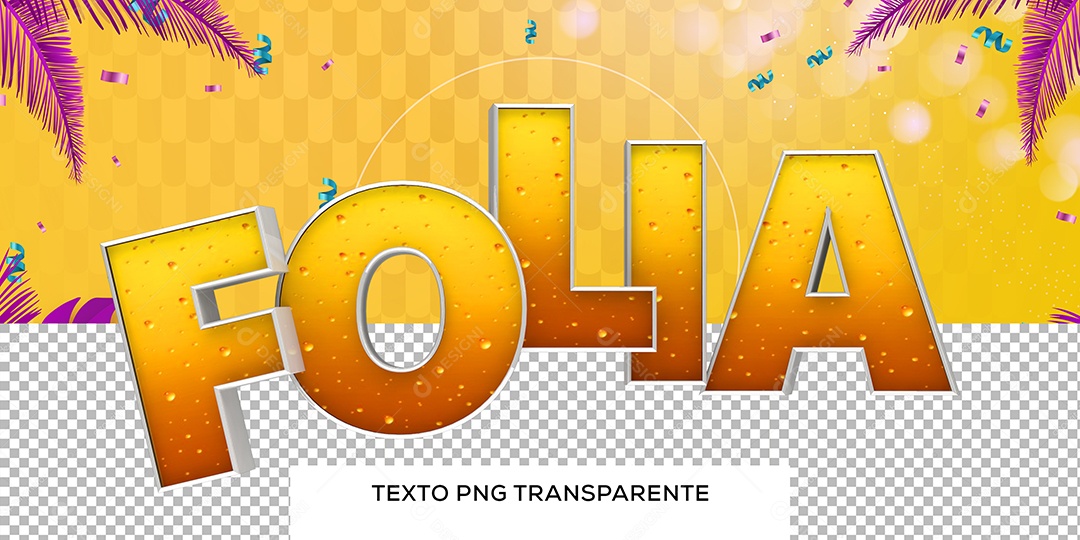 Folia Texto 3D para Composição PSD