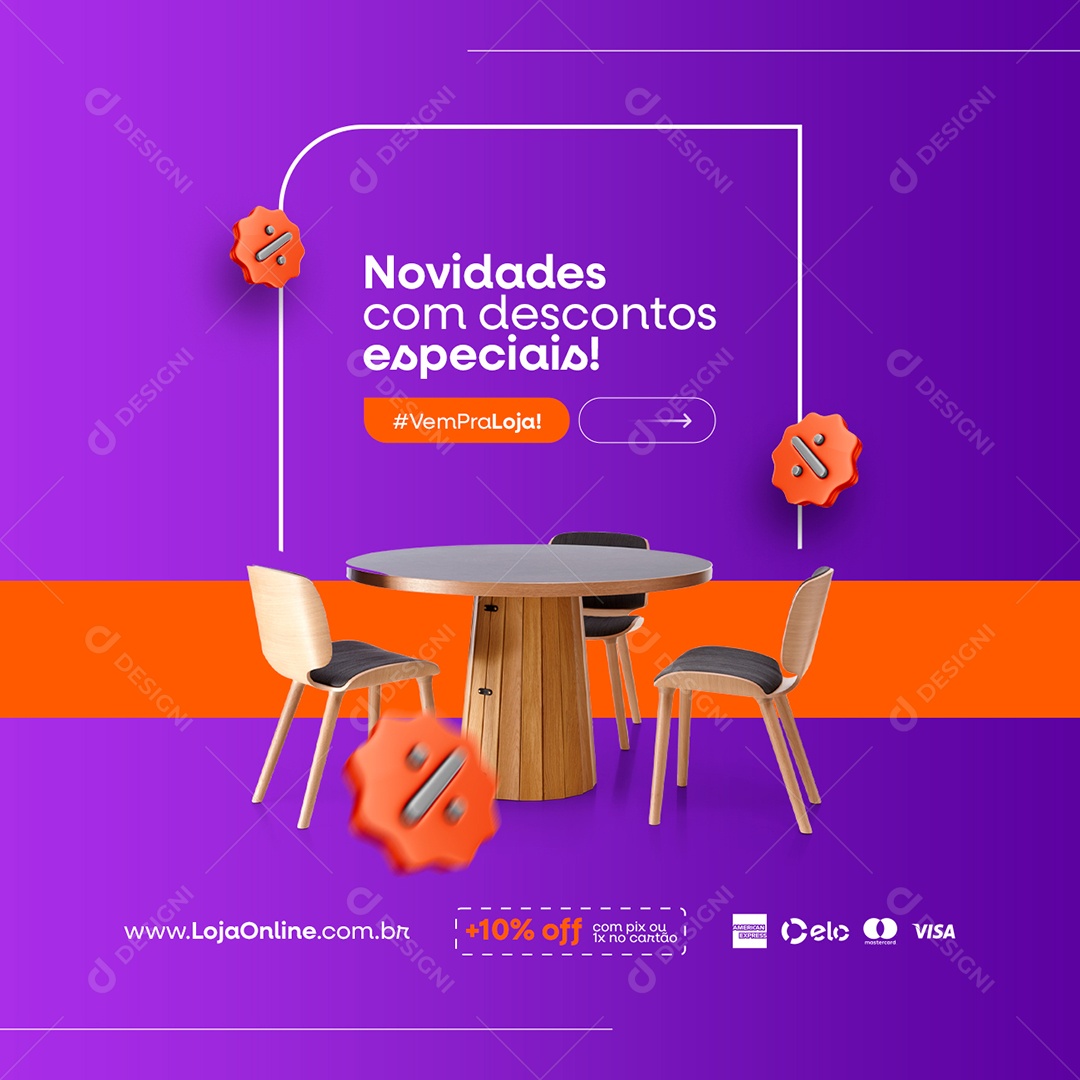 Campanha Publicitária Caminhão de Prêmios Loja Imobiliária Novidades Social Media PSD Editável