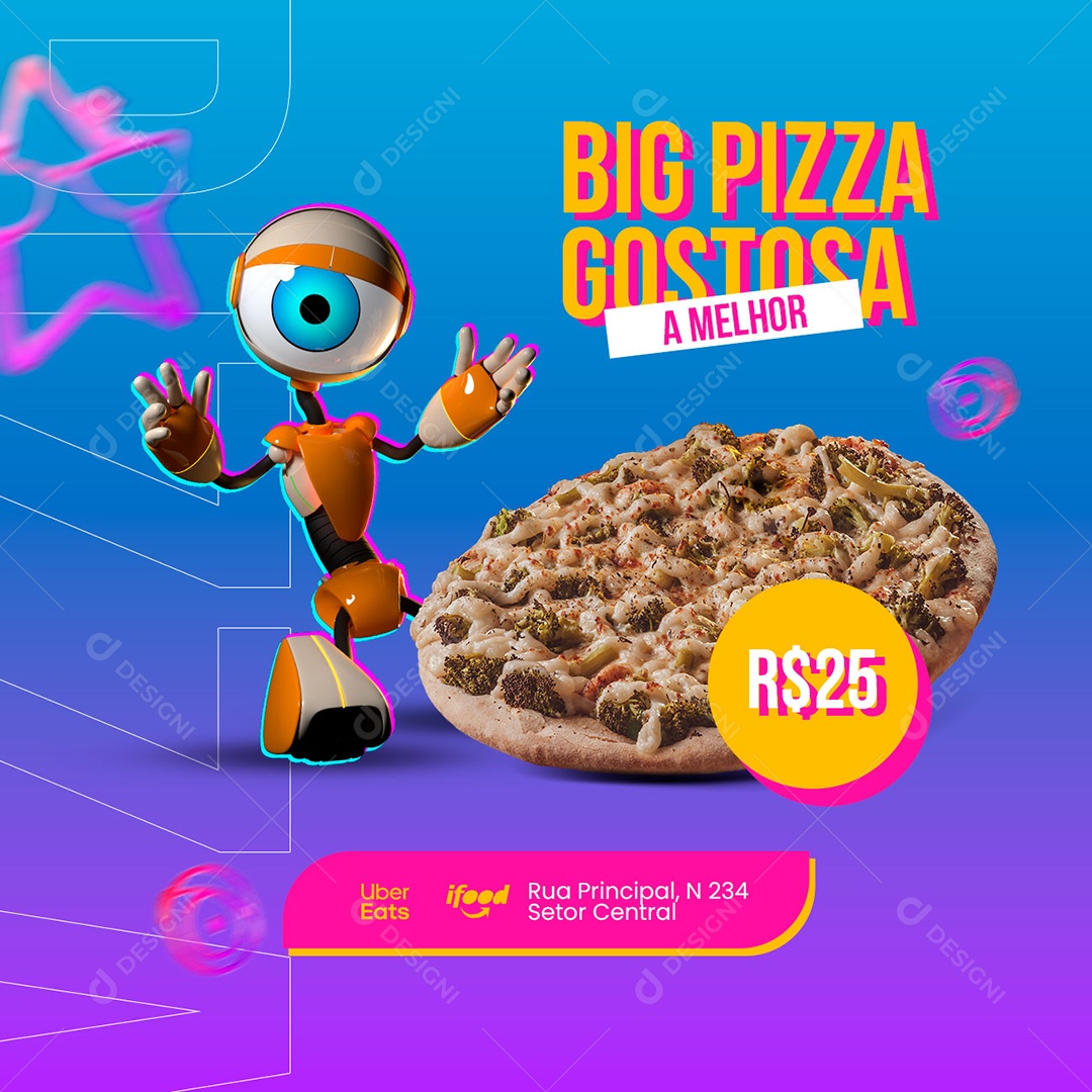 Big Pizza Gostosa a Melhor BBB Pizzaria Social Media PSD Editável