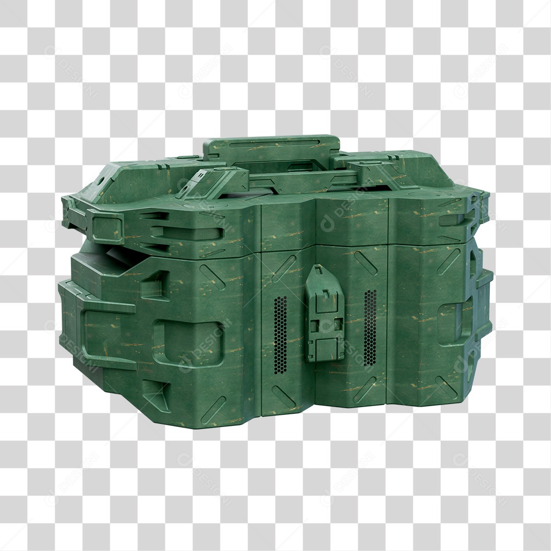 Caixa de Ficção Científica Verde PNG Transparente Sem Fundo