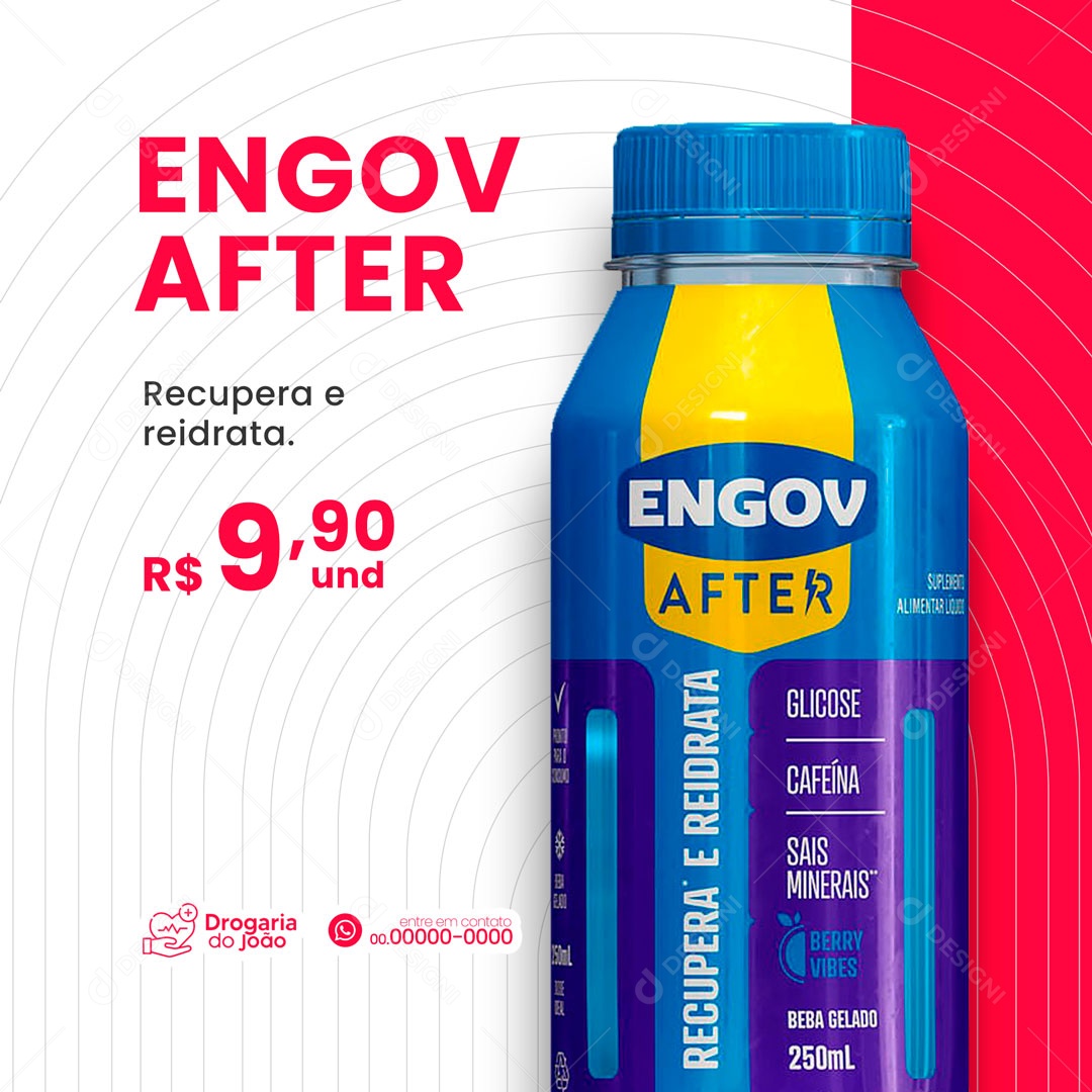 Engov After Recupera e Reidrata Farmácia Social Media PSD Editável