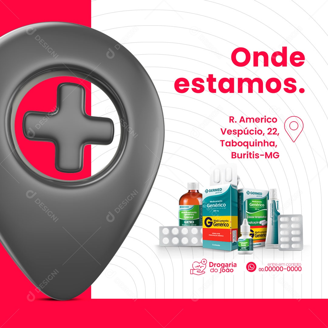 Onde Estamos Farmácia Social Media PSD Editável