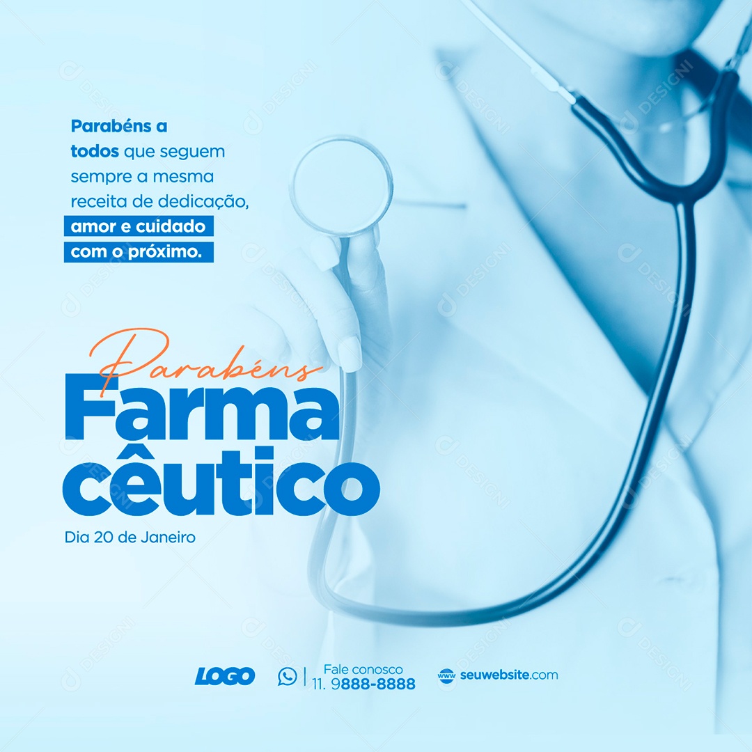 Post Dia Do Farmacêutico Social Media PSD Editável