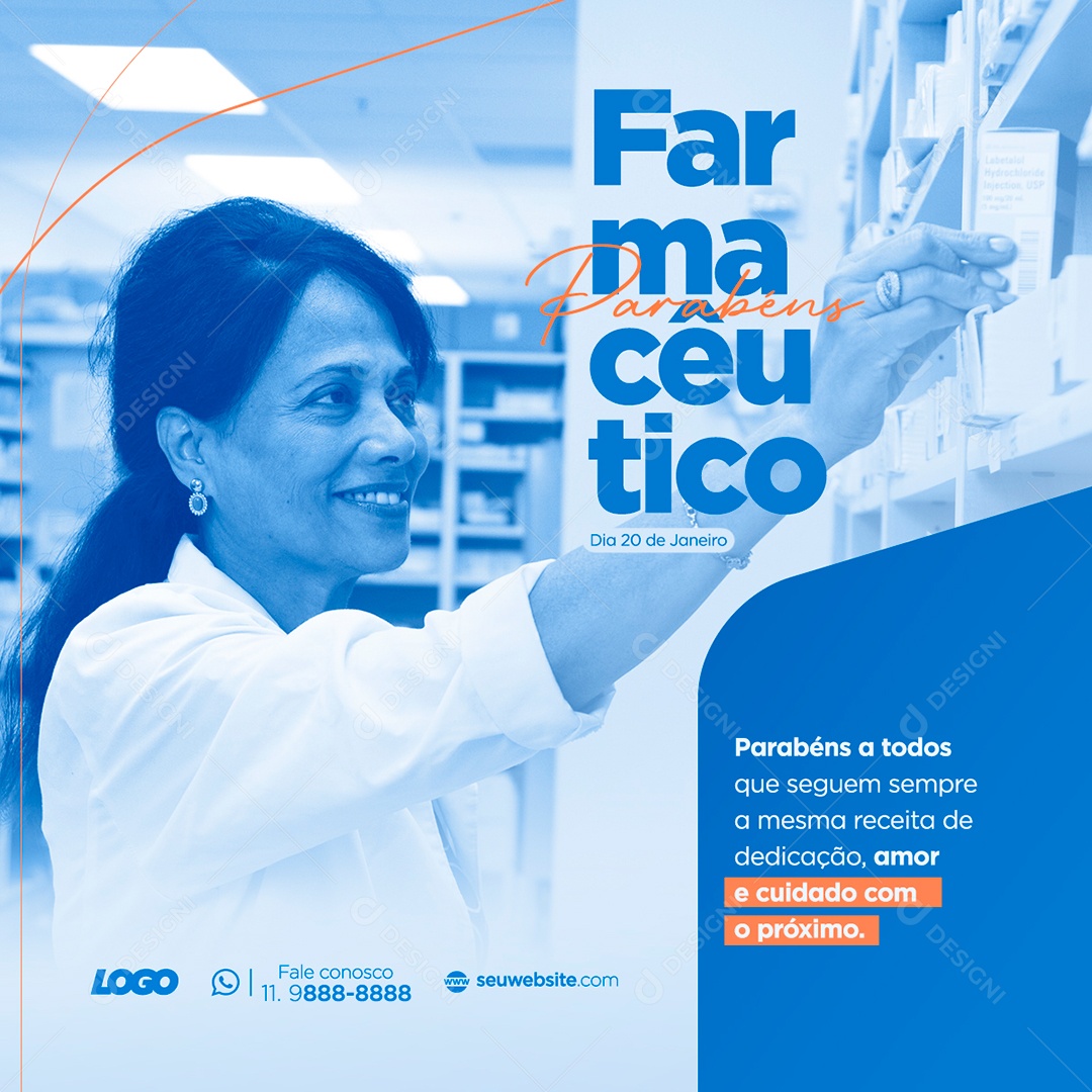 Post Dia Do Farmacêutico Social Media PSD Editável