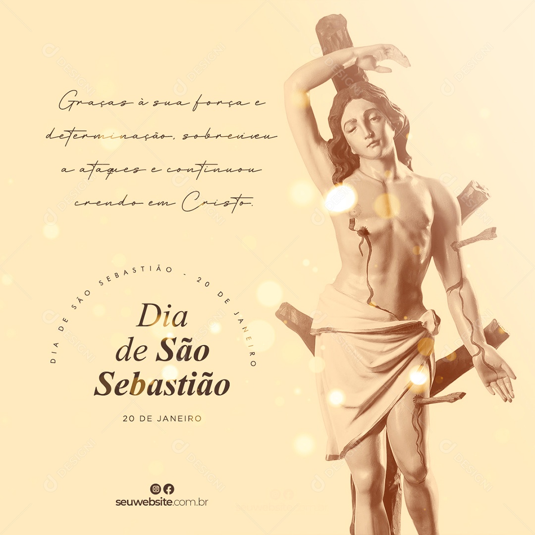 Post Dia de São Sebastião Social Media PSD Editável