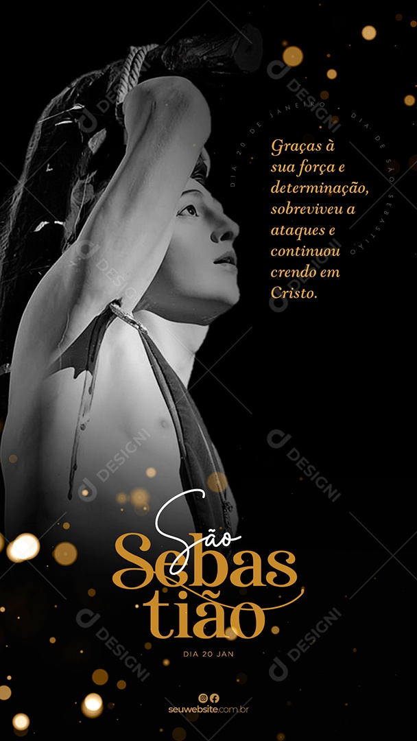 Post Stories Dia de São Sebastião Social Media PSD Editável