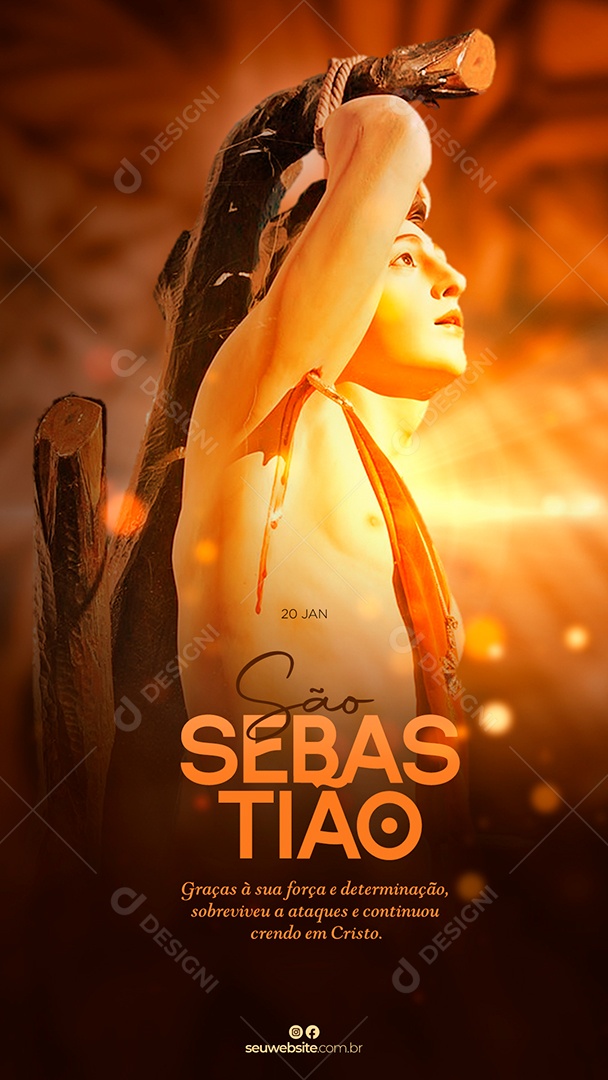 Post Stories Dia de São Sebastião Social Media PSD Editável
