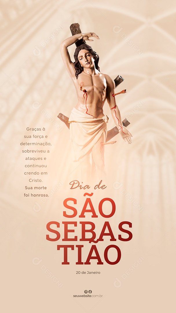 Post Stories Dia de São Sebastião Social Media PSD Editável