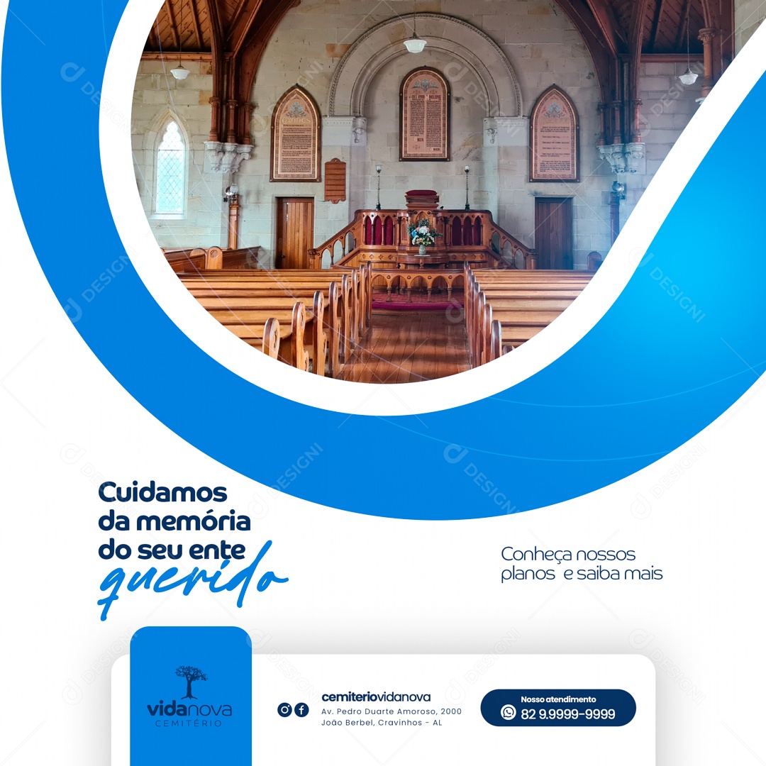 Cuidamos da Memória do Seu Ente Querido Planos Funerários Social Media PSD Editável