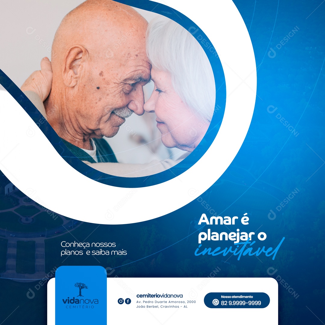 Amar é Planejar o Inevitável Planos Funerários Social Media PSD Editável