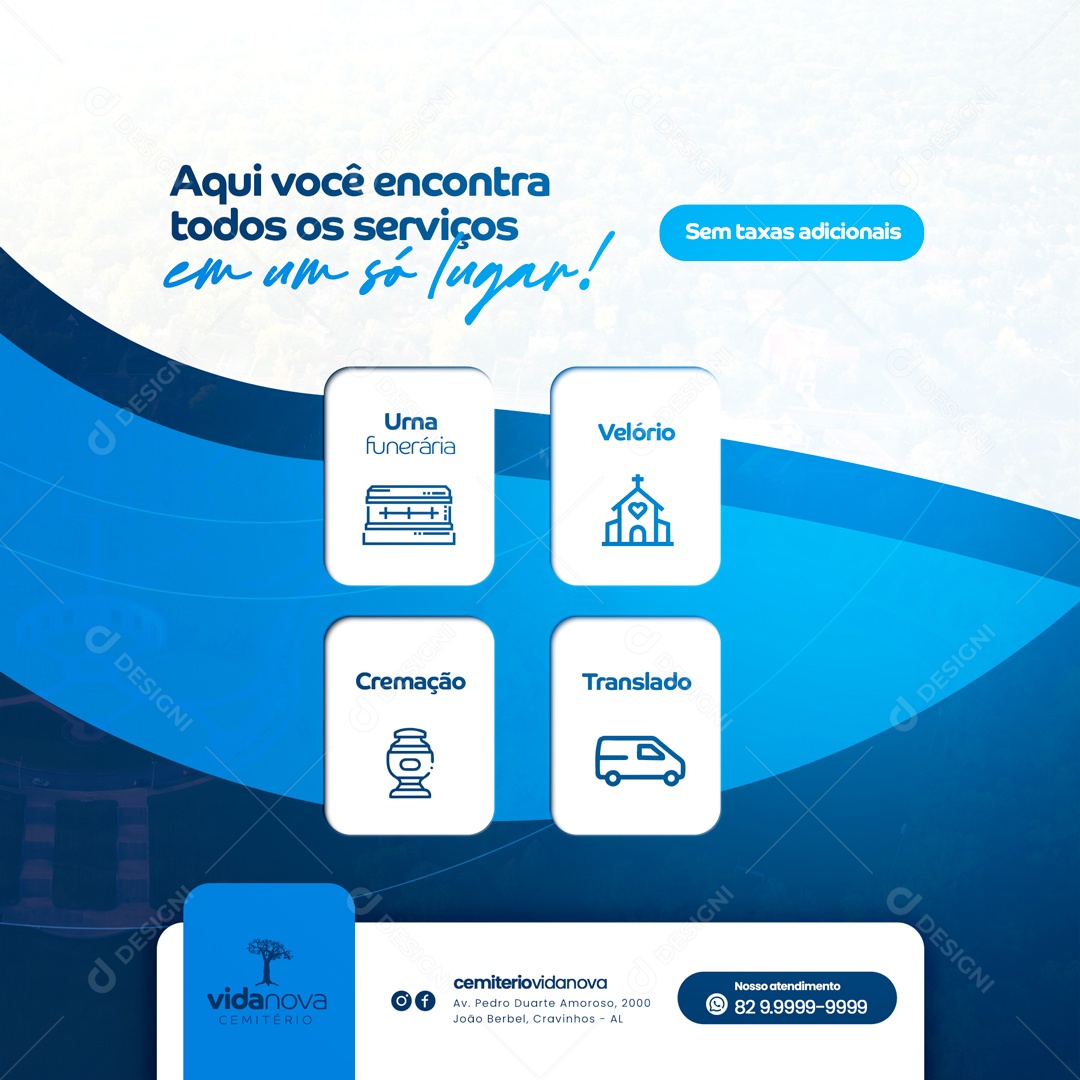 Aqui Você Encontra Todos os Serviços Planos Funerários Social Media PSD Editável