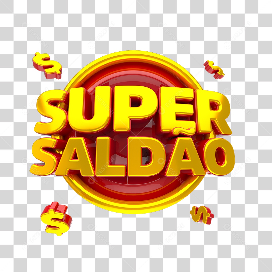 Selo 3D Para Composição Super Saldão PNG Transparente