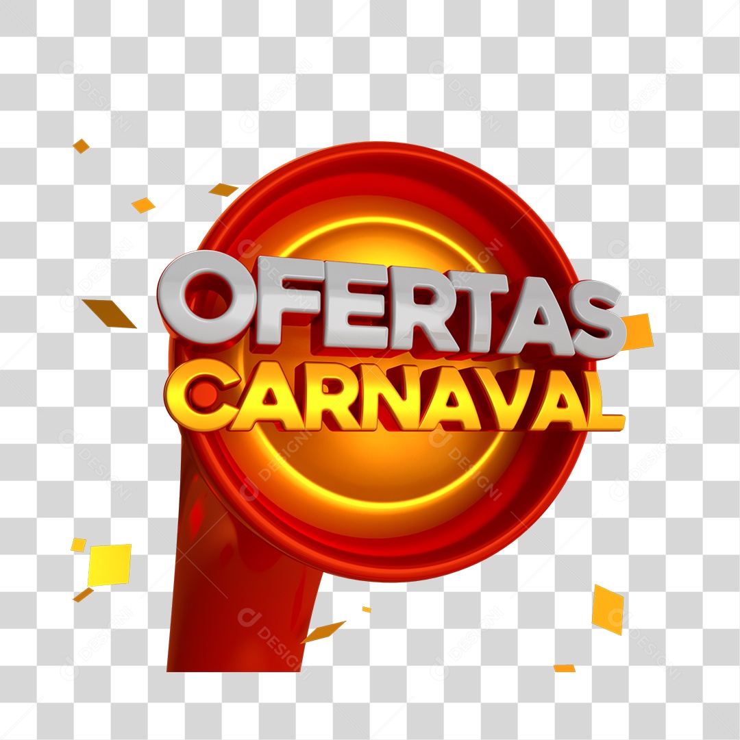 Selo 3D Para Composição Ofertas Carnaval PNG Transparente