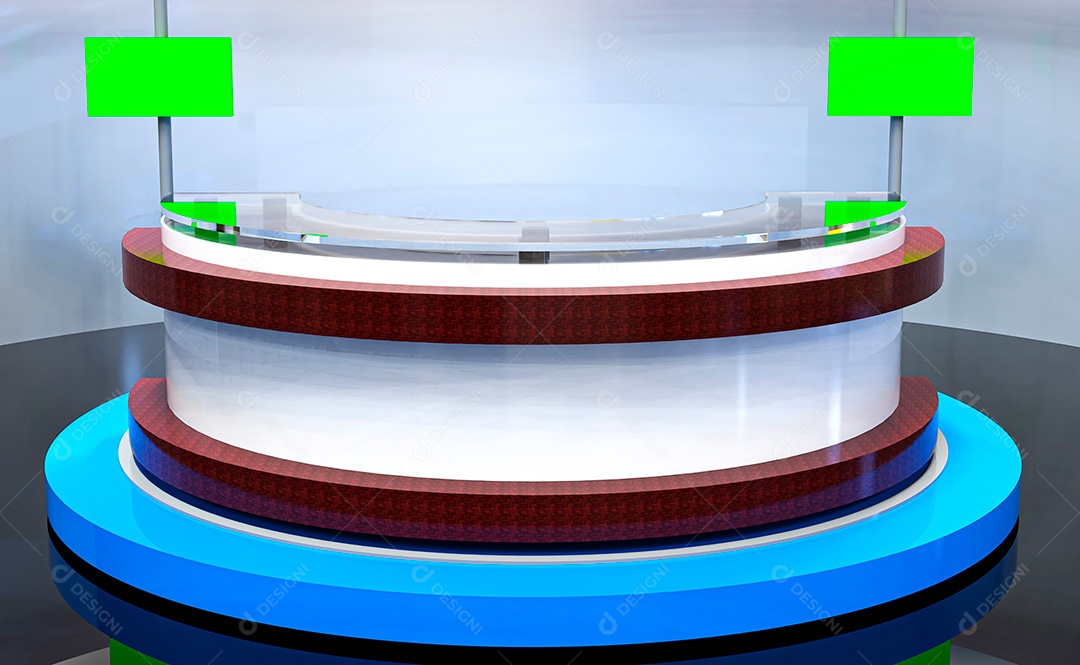 Elemento 3D Bancada de Jornal Mockup PSD